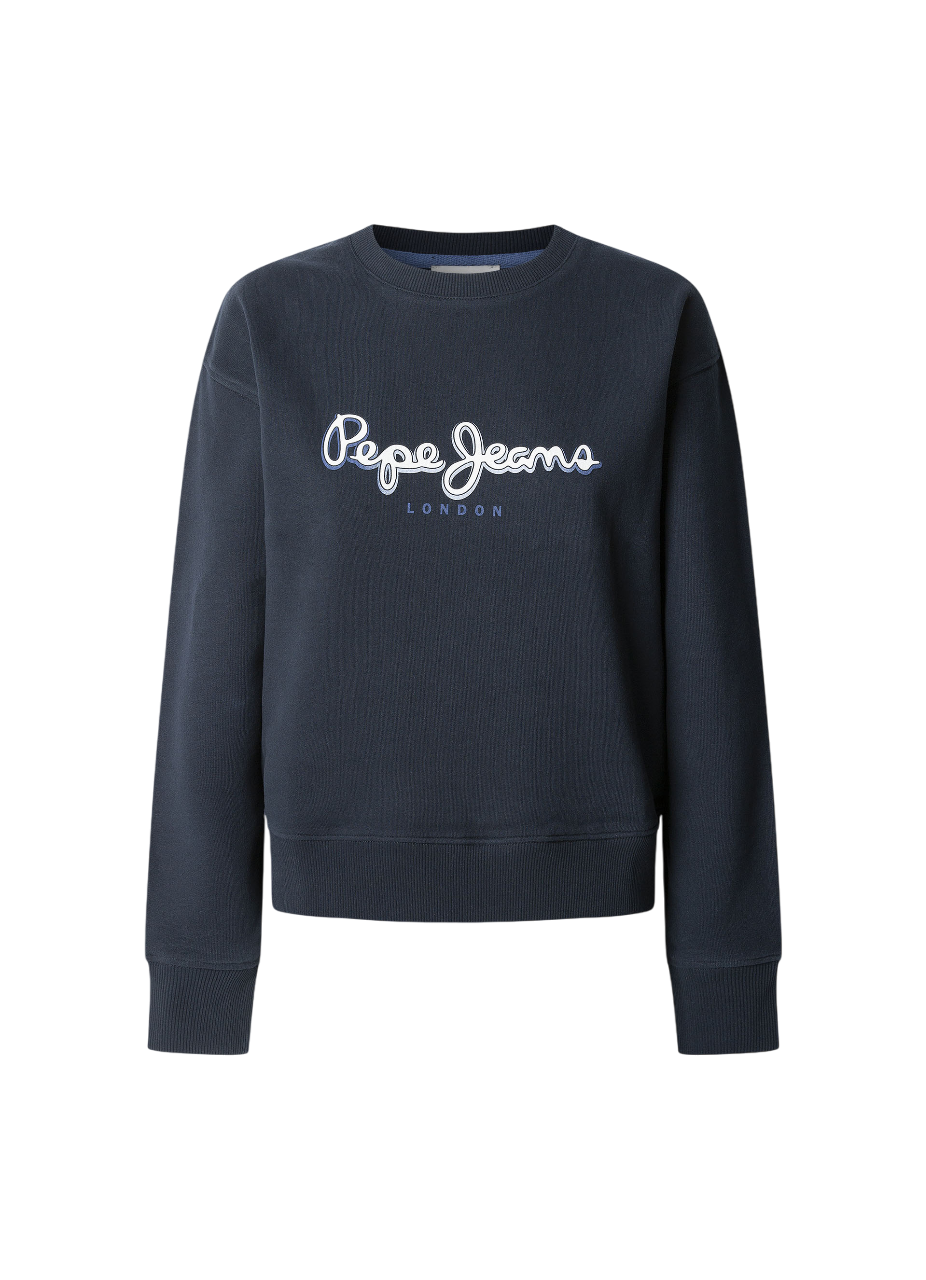 Pepe Jeans Felpa girocollo da donna  Maddy PL581484 594 blu