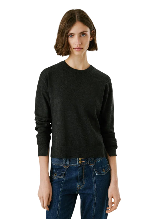 Pepe Jeans Maglioncino Donna Coraline PL7000035 Nero - Maglione Girocollo Cotone Casual - frontale