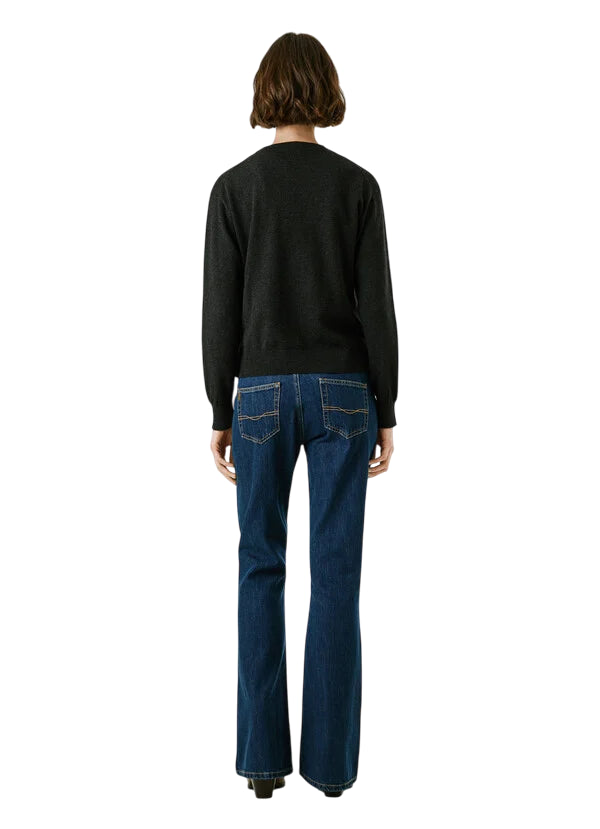 Pepe Jeans Maglioncino Donna Coraline PL7000035 Nero - Maglione Girocollo Cotone Casual - posteriore