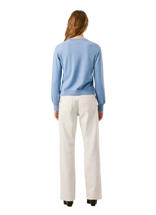 Pepe Jeans Maglioncino Donna Coraline PL7000035 celeste - Maglione Girocollo Cotone Casual - retro