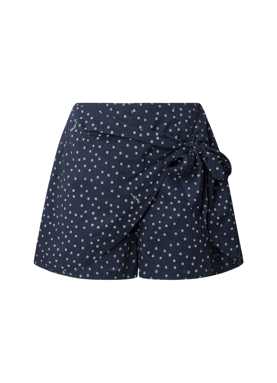 Pepe Jeans gonna a fantasia da donna con fiocco Damaris PL801160 588 blu