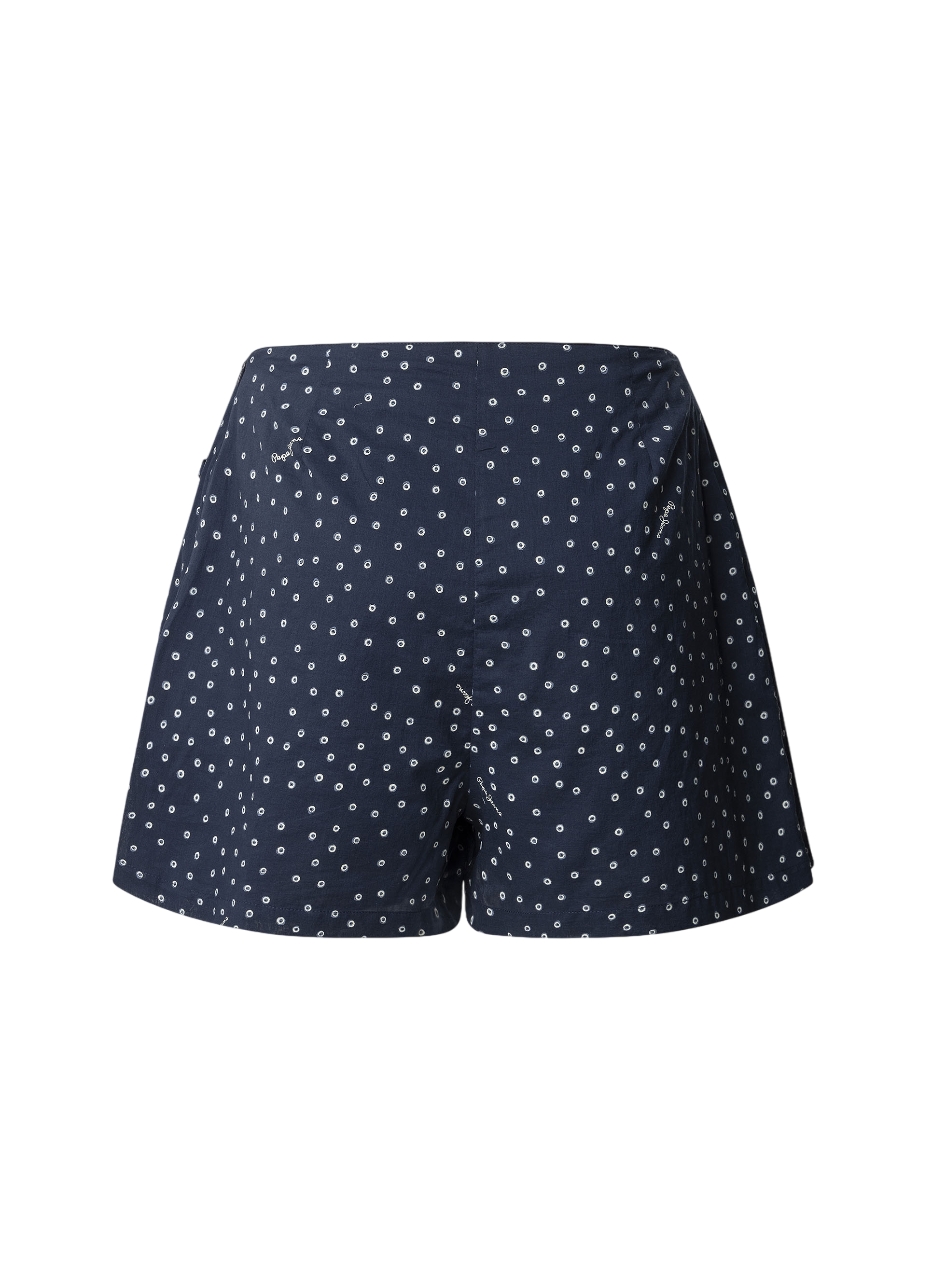 Pepe Jeans gonna a fantasia da donna con fiocco Damaris PL801160 588 blu1
