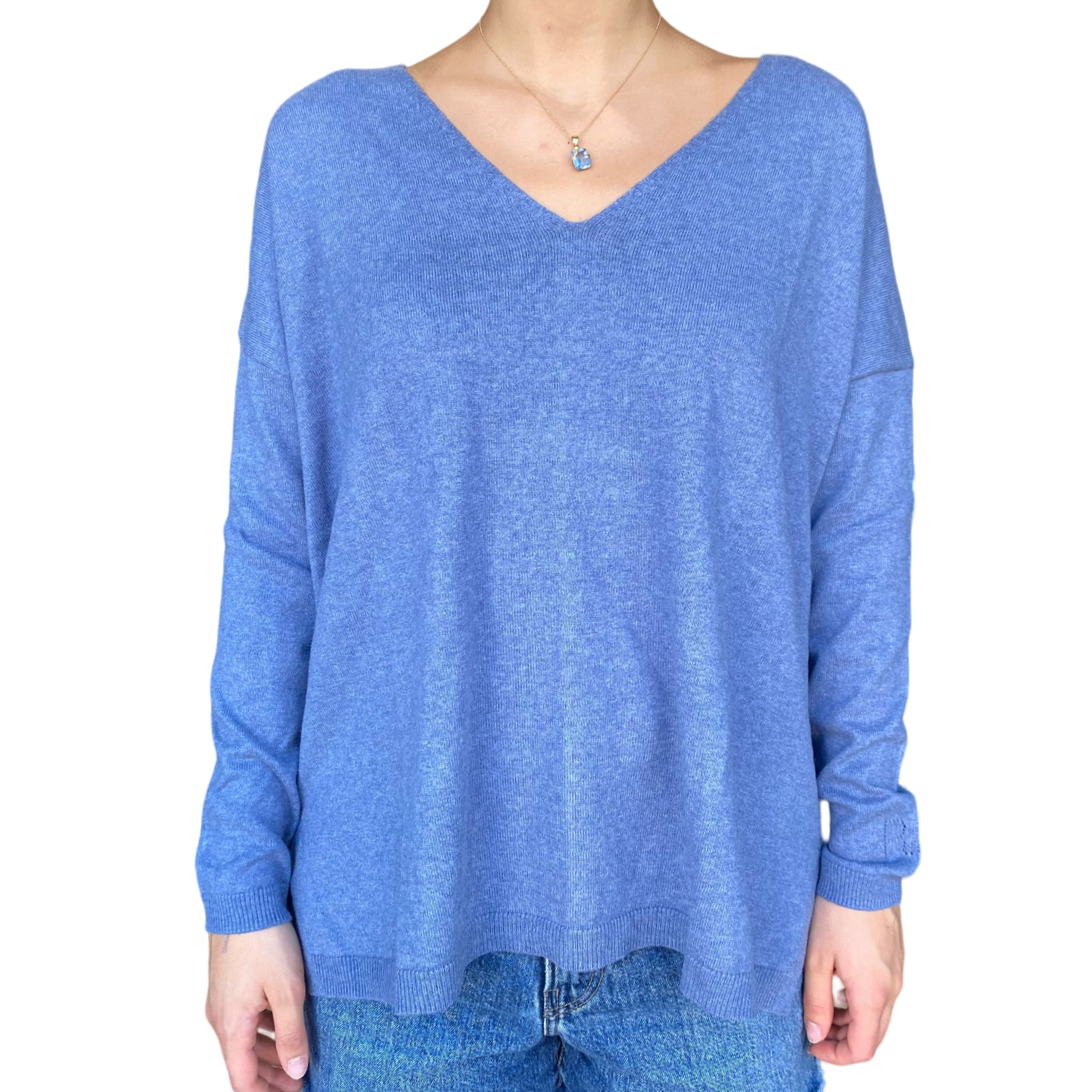 Pepe Jeans maglia con scollo a V da donna Isela PL702220 566 blu