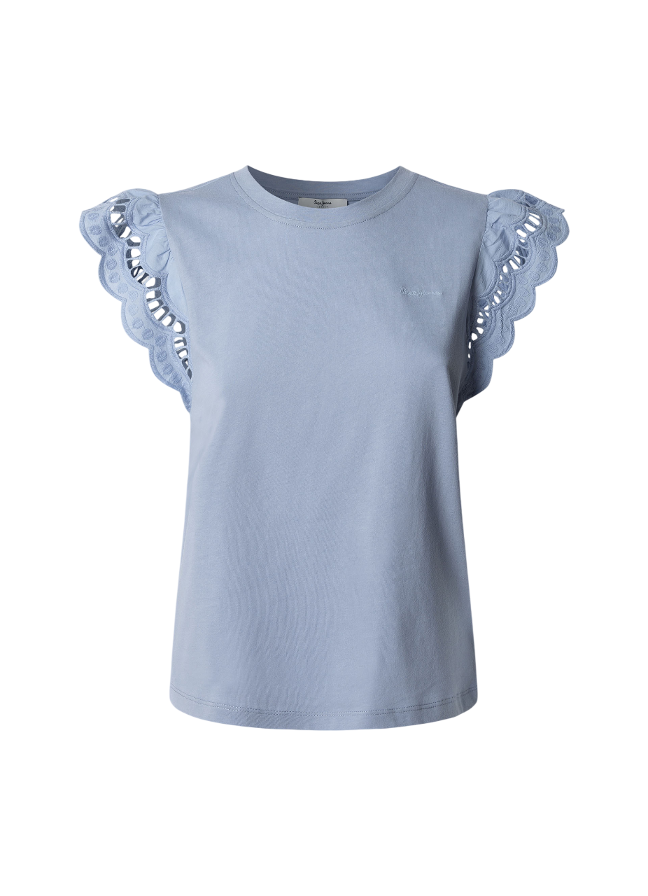 Pepe Jeans maglietta manica corta da donna Vic PL506067 516 celeste