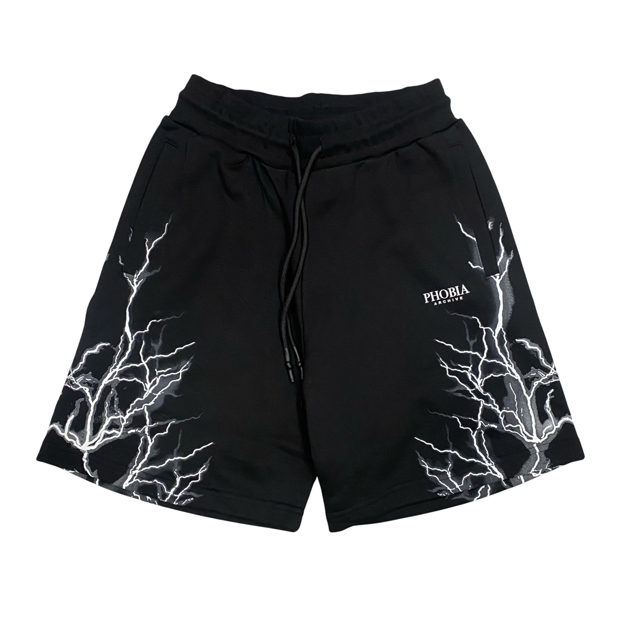Phobia pantaloncino sportivo da uomo PH00930 nero con fulmini bianchi