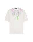 Phobia maglietta bianca manica corta da uomo PH00542 stampa fulmini bicolore viola-verde