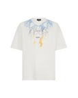 Phobia maglietta bianca manica corta da uomo PH00543 stampa fulmini bicolore blu-giallo