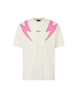 Phobia maglietta manica corta da uomo Screaming Skulls PH00652 bianco-rosa