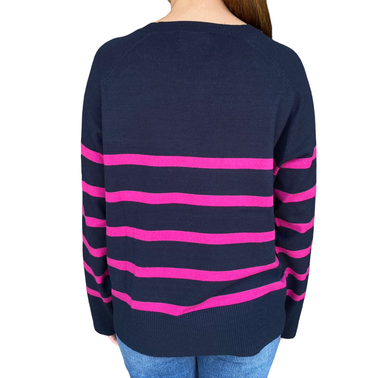 Pieces maglia girocollo a fasce da donna Pcsia 17146322 blu-fucsia