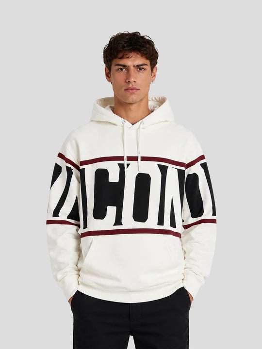 Icon felpa con cappuccio da uomo Stripe IUF053 bianca