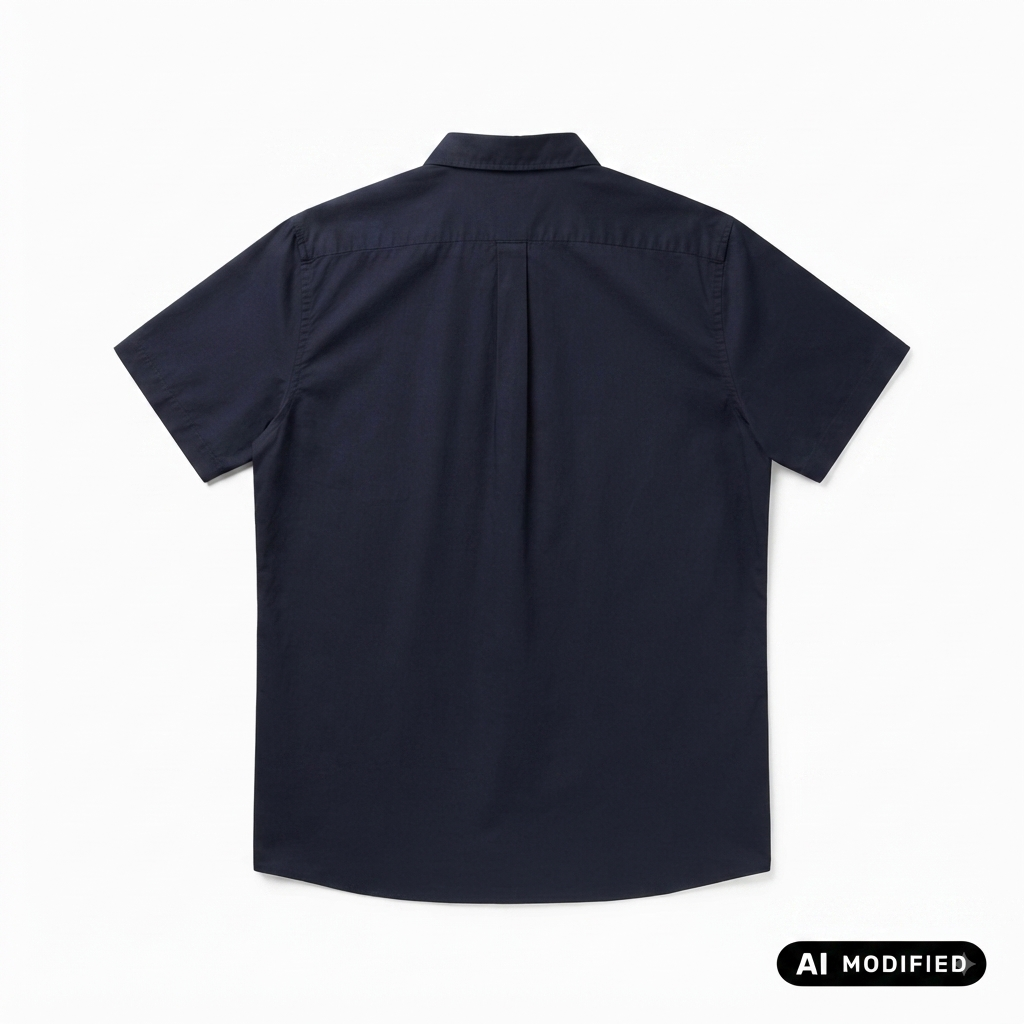 Hamaki-Ho camicia manica corta da uomo in lino e cotone CE1261H blu