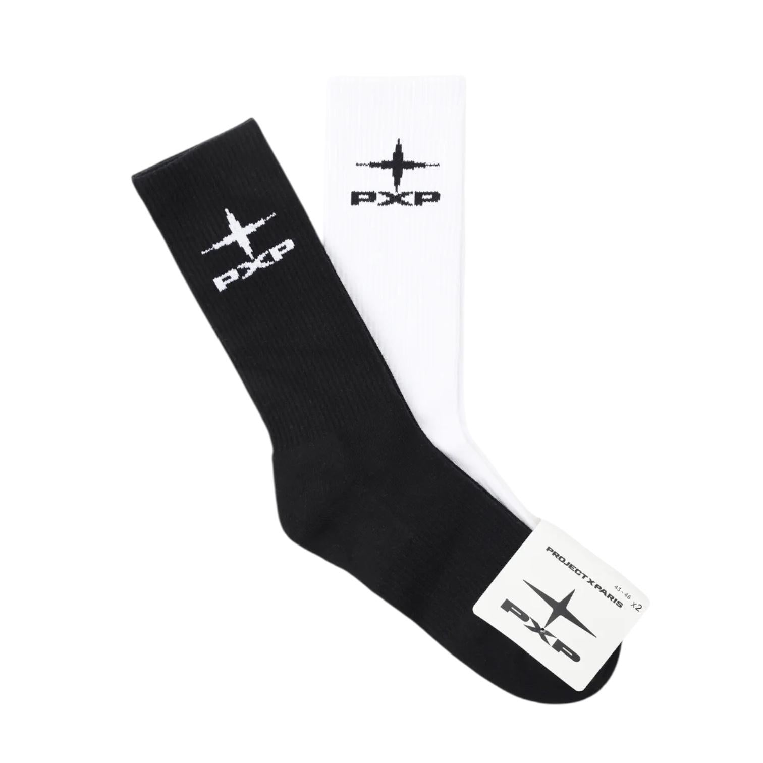Project x Paris coppia di calze Essentials CH25002 BKW bianco e nero