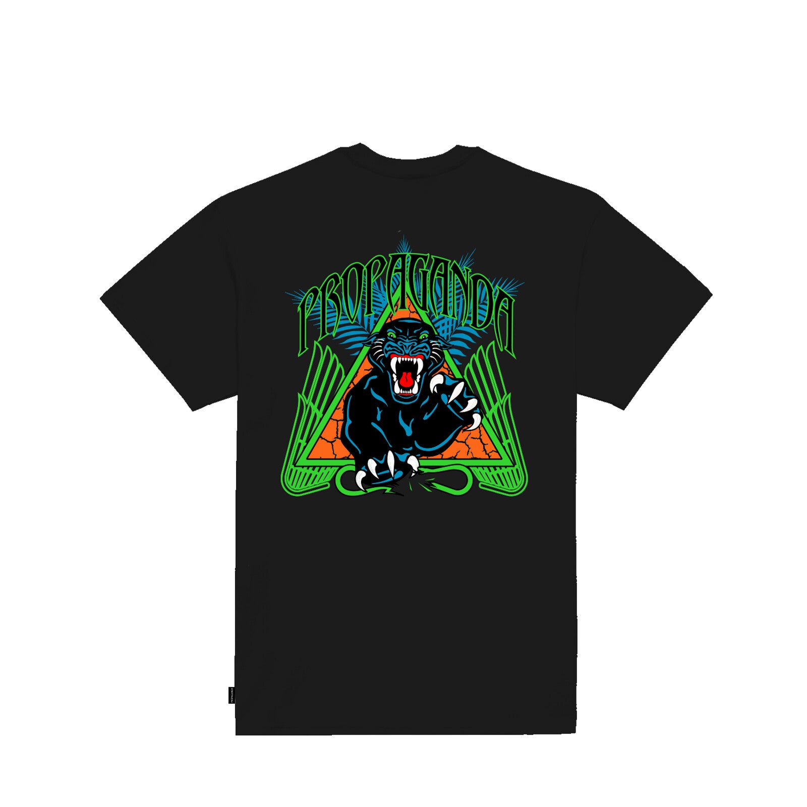 Propaganda maglietta manica corta da uomo con stampa Triangle Panther 946-01 nero