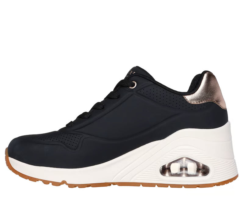 Skechers scarpe sneakers donna Uno Wedge - HI Steps 177520/BLK nero