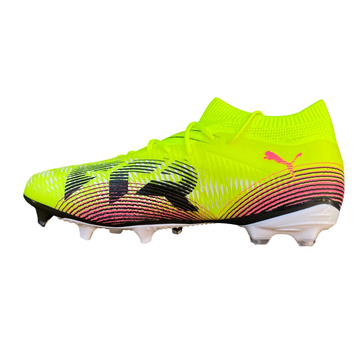 Scarpe da calcio Puma Future 8 Match FG/AG 108140-03 colore giallo e nero con tacchetti per terreni naturali e artificiali