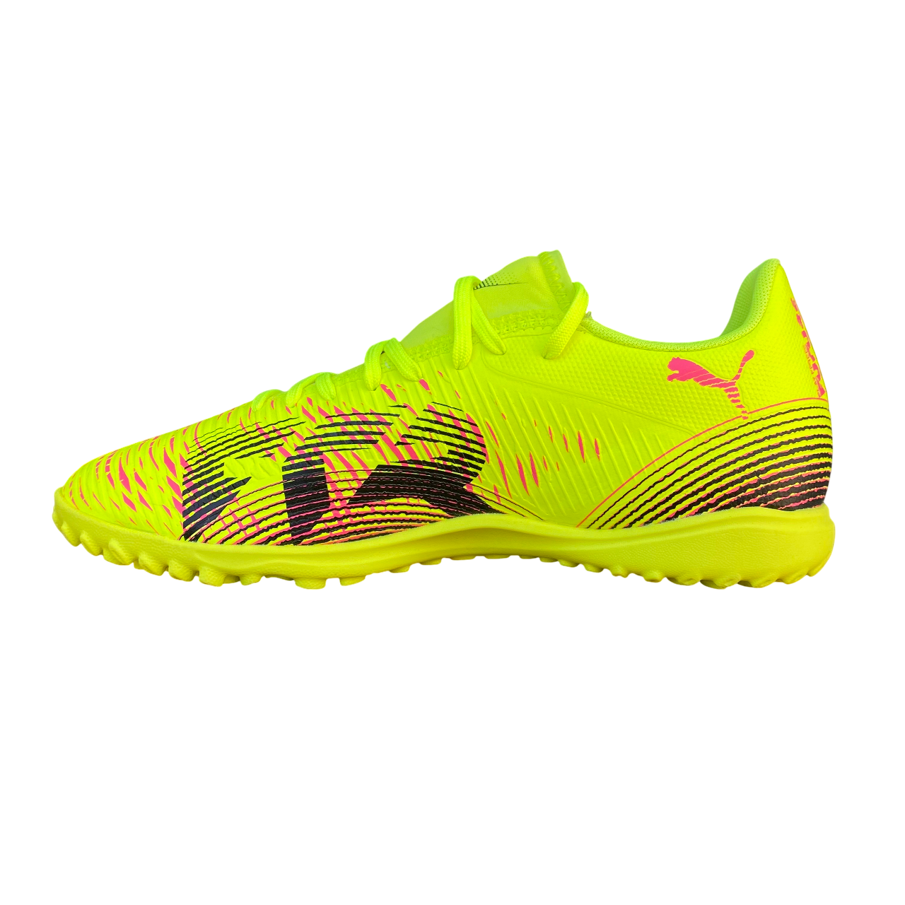 Scarpe da calcetto uomo Puma Future 8 Play TT 108378-03 colore giallo-nero vista laterale