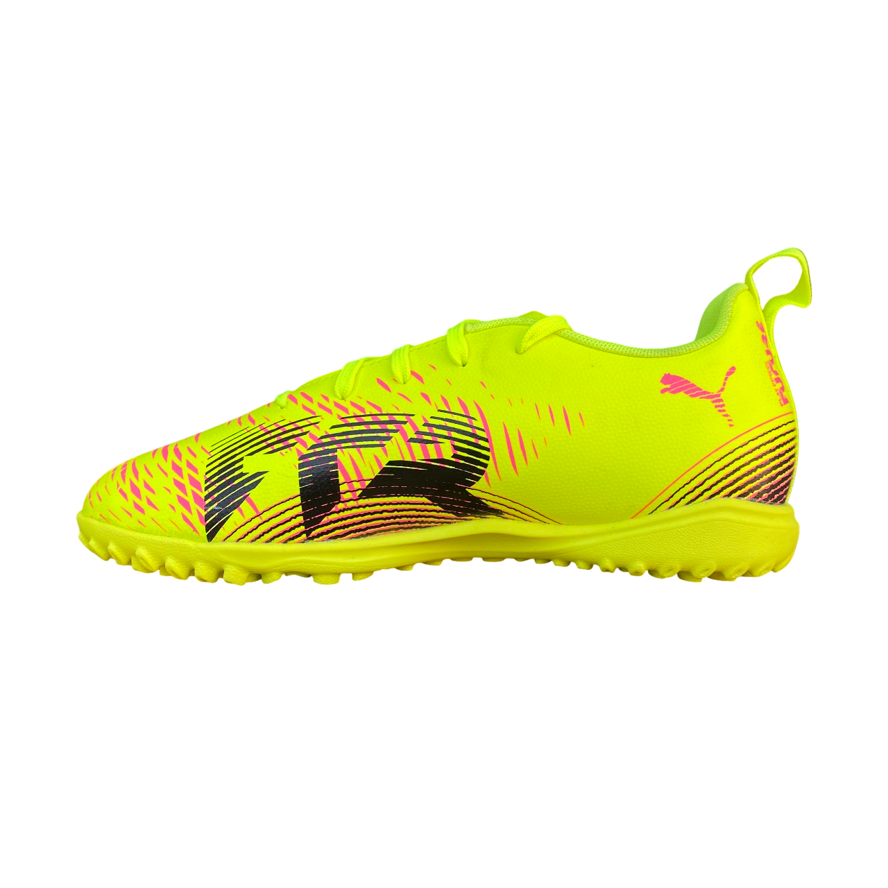 Design accattivante giallo-nero scarpe Puma Future 8 Play TT junior calcetto