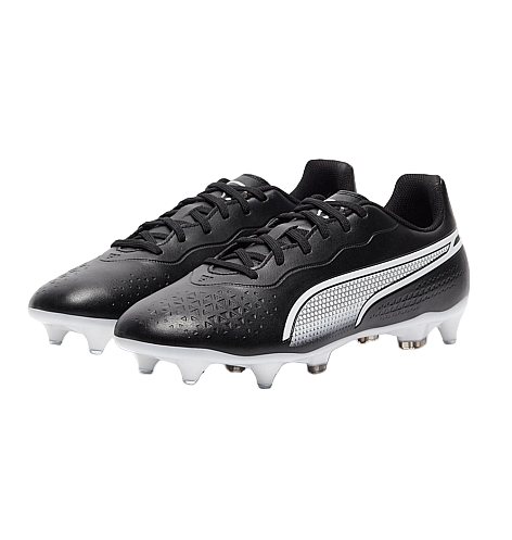 Scarpe da calcio Puma King Match MxSG 107476 01 colore nero-bianco per terreni morbidi da uomo