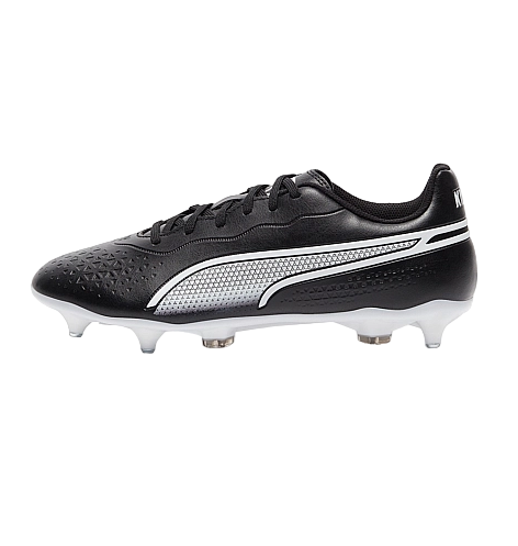 Scarpe da calcio Puma King Match MxSG 107476 01 colore nero-bianco per terreni morbidi da uomo