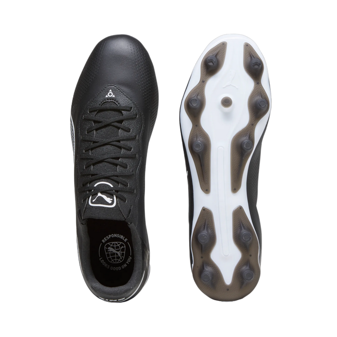 "Scarpe da calcio Puma King Pro FG/AG 107566-01 colore nero-bianco per terreni naturali e artificiali da uomo