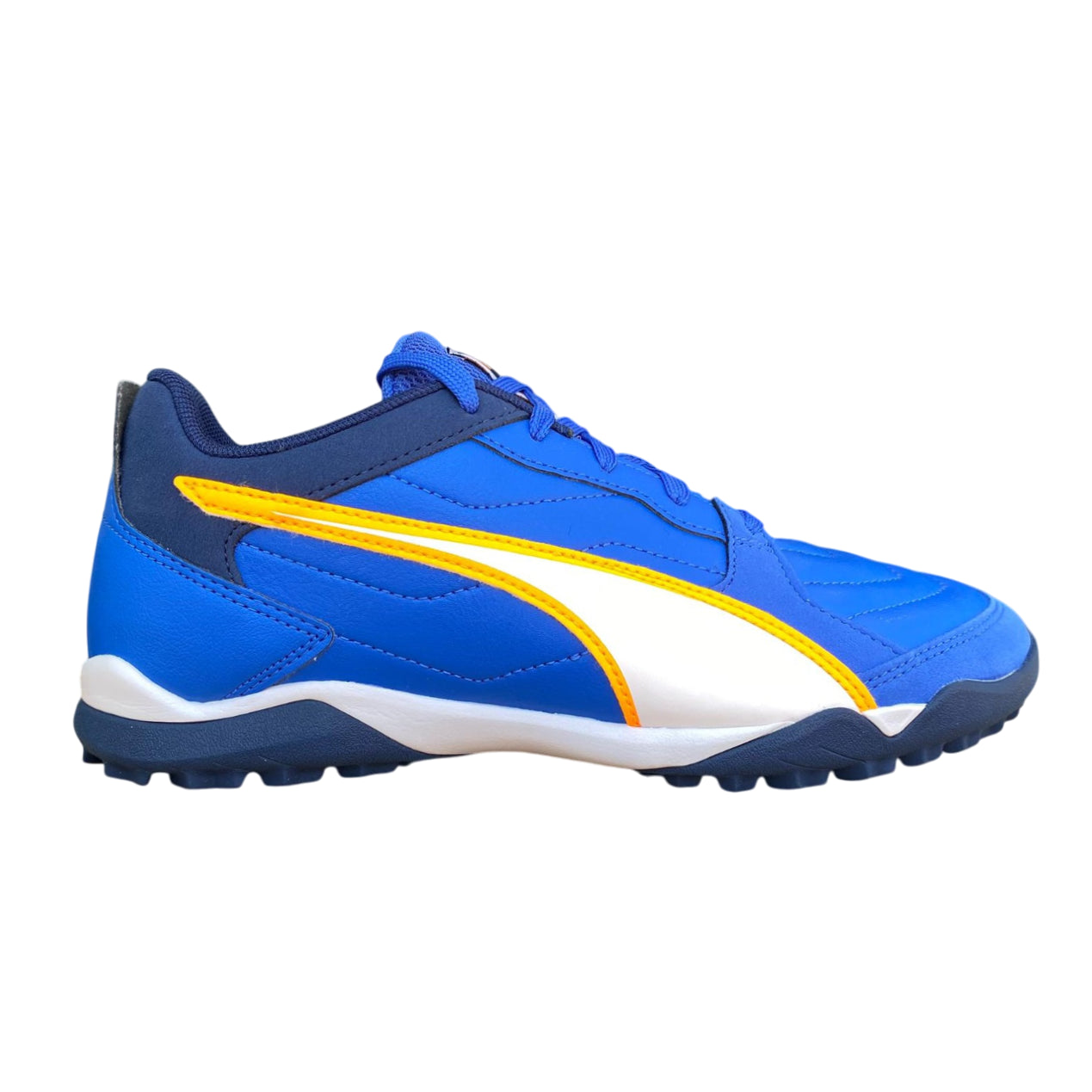 Puma Pressing IV TT 108571-01 scarpe calcetto uomo blu bianco professionale vista laterale