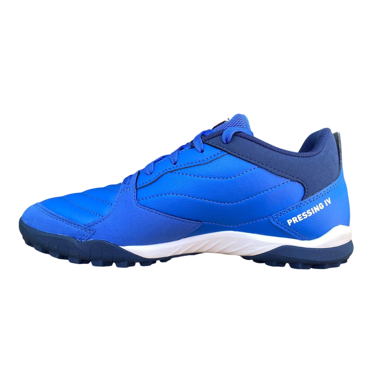 Puma Pressing IV TT 108571-01 scarpe calcetto uomo blu bianco professionale vista laterale interno