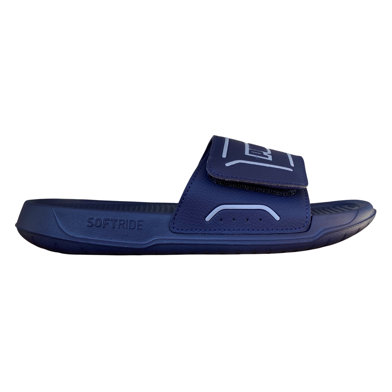 Ciabatte da uomo Puma Royalcat Comfort 2 400338-04 blu-grigio con velcro vista laterale