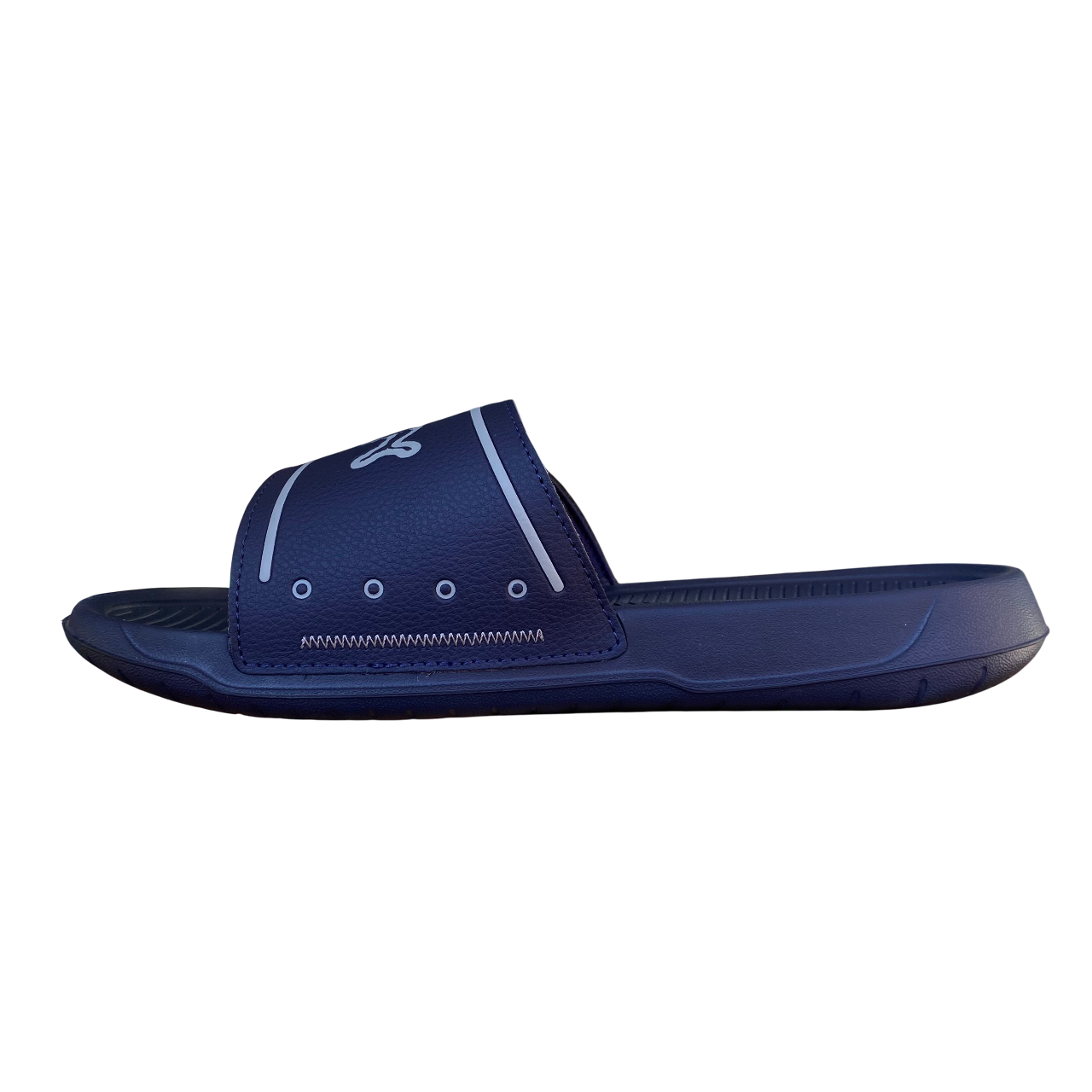 Ciabatte da uomo Puma Royalcat Comfort 2 400338-04 blu-grigio con velcro vista laterale, 1
