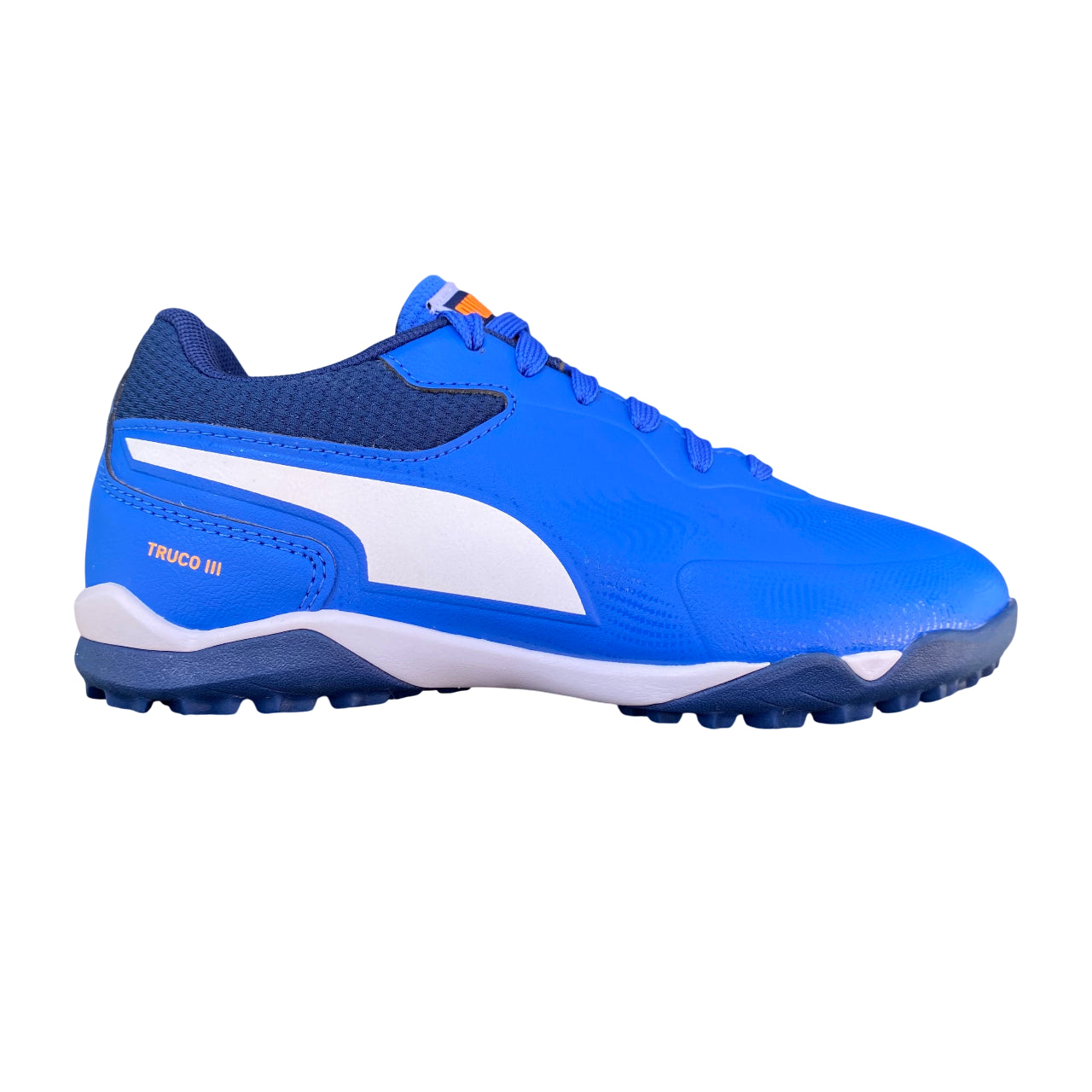 Puma Scarpa Calcetto Junior Truco III TT 108729-01 Blu - Perfezione per i Campioni di Domani - vista laterale esterno