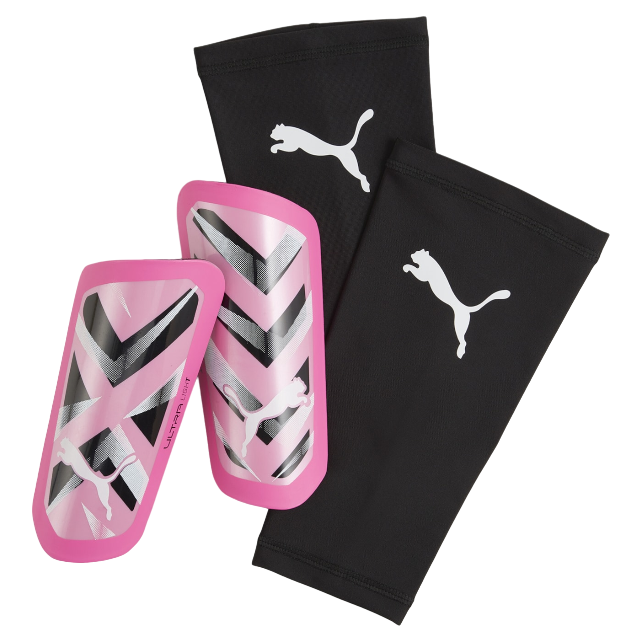 Parastinco da calcio Puma Ultra 030873-08 rosa-bianco-nero, protezione professionale tricolore per calciator