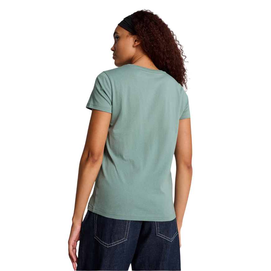 Puma maglietta manica corta unisex con logo metallizzato Essentials 684995-30 verde-argento