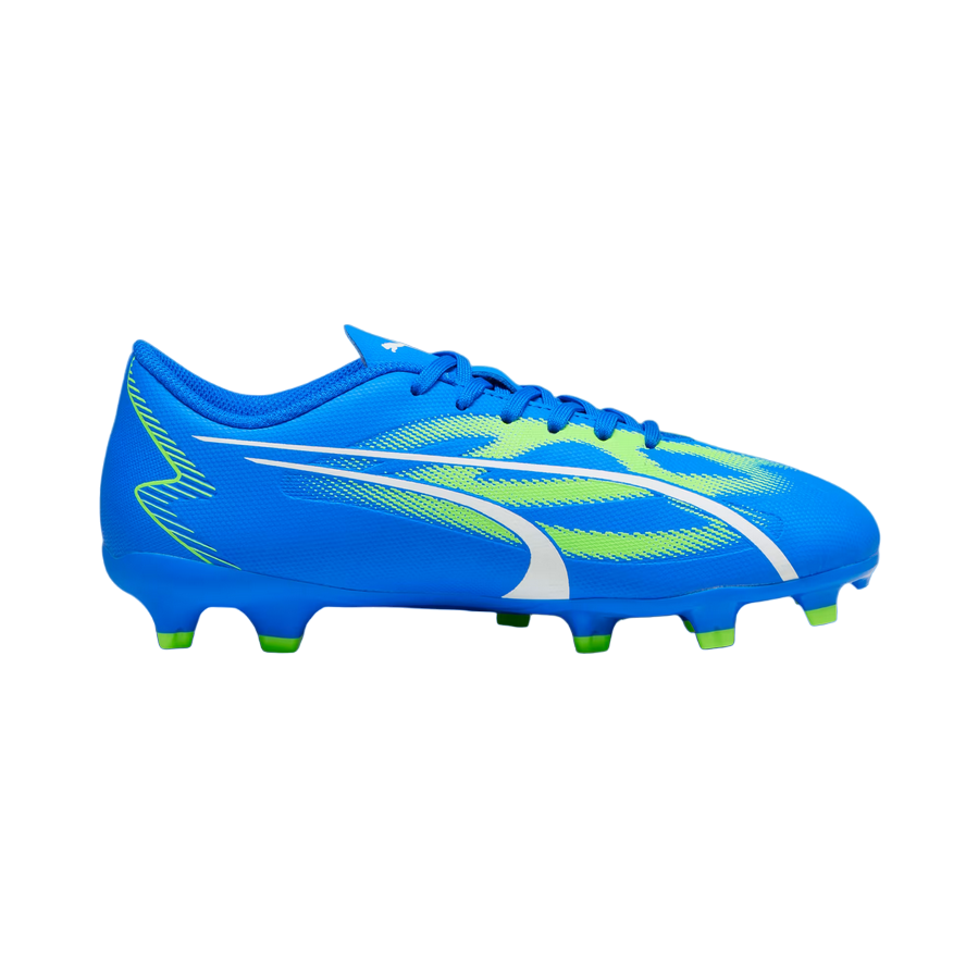 Puma Ultra Play FG/AG Scarpe da Calcio Ragazzo Azzurro-Bianco-Verde