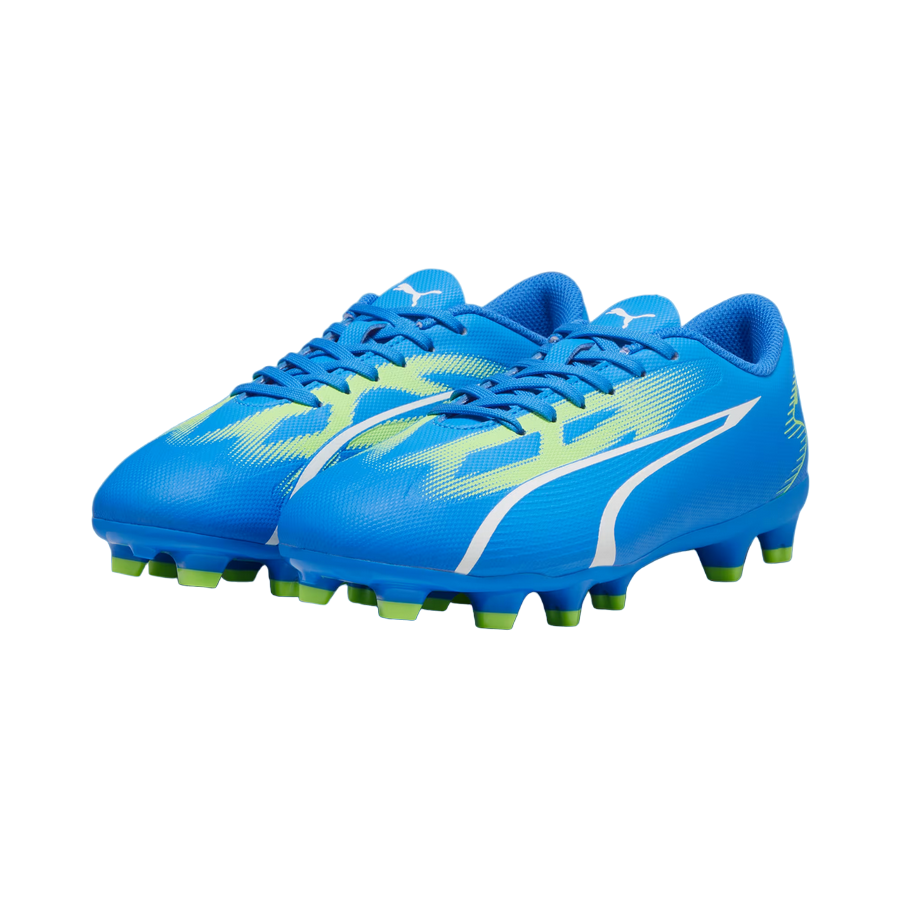 Puma Ultra Play FG/AG Scarpe da Calcio Ragazzo Azzurro-Bianco-Verde