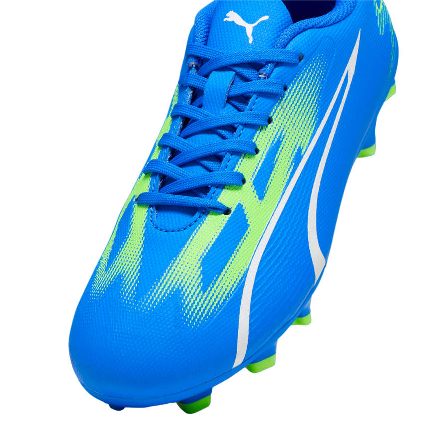 Puma Ultra Play FG/AG Scarpe da Calcio Ragazzo Azzurro-Bianco-Verde