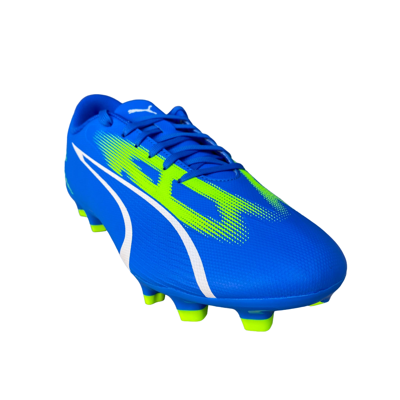 Puma scarpa da calcio da uomo Ultra Play FG/AG 107423 03 azzurro-bianco-verde laterale