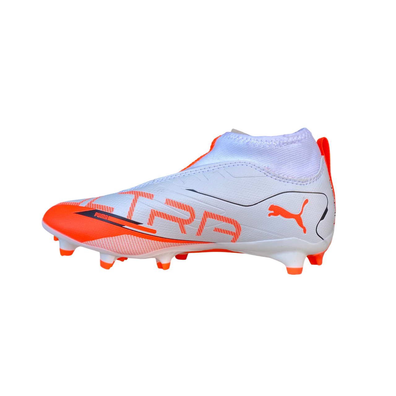 Puma scarpa da calcio junior Ultra 5 Match + LL FG/AG 108163_01 bianco_nero_rosso brillante