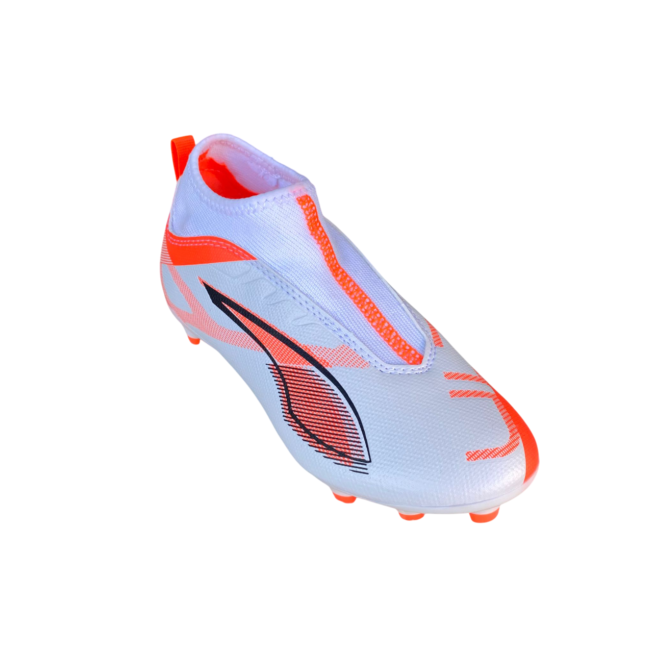 Puma scarpa da calcio junior Ultra 5 Match + LL FG/AG 108163_01 bianco_nero_rosso brillante