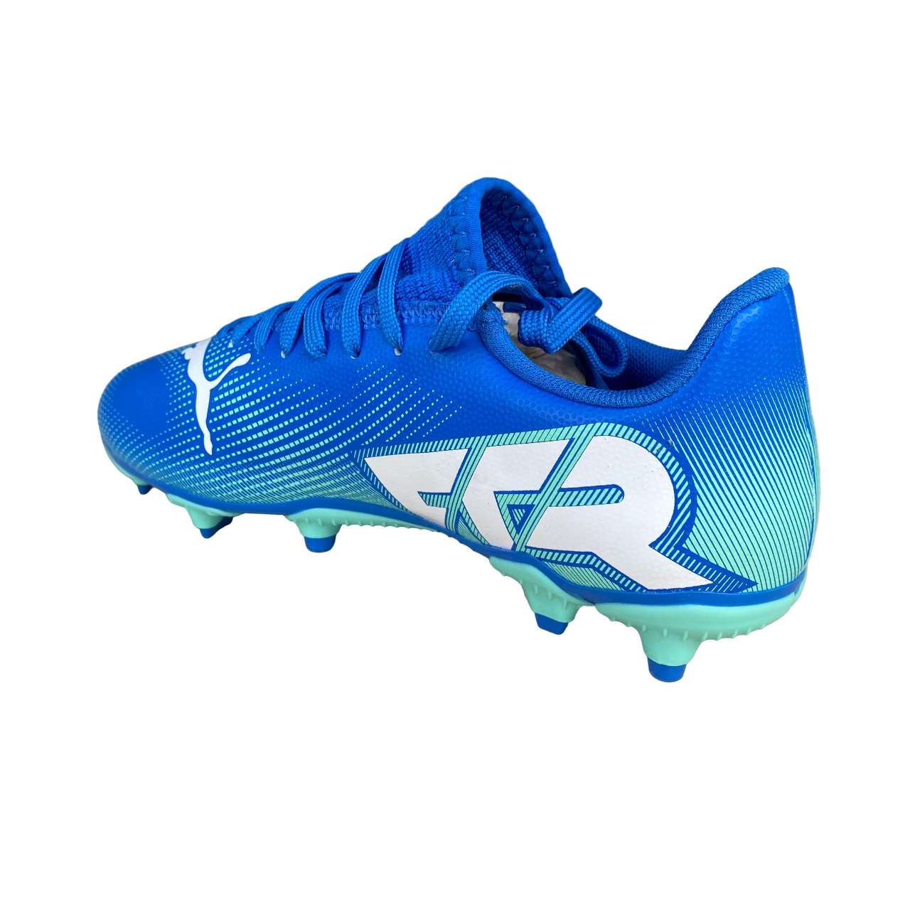 Puma scarpa da calcio ragazzo Future 7 Play FG/AG 107949-01 blu azzurro-menta