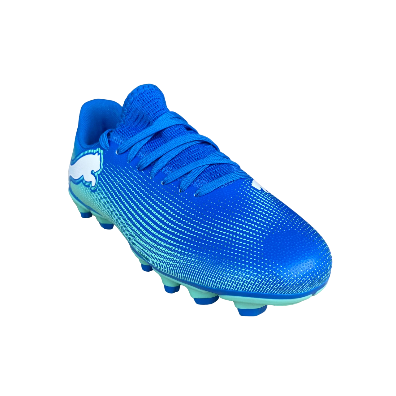 Puma scarpa da calcio ragazzo Future 7 Play FG/AG 107949-01 blu azzurro-menta 