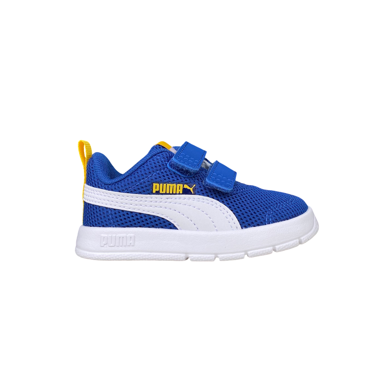 Puma scarpa da ginnastica con strappo da bambino Courtflex V3 Mesh 398086-05 blu-bianco
