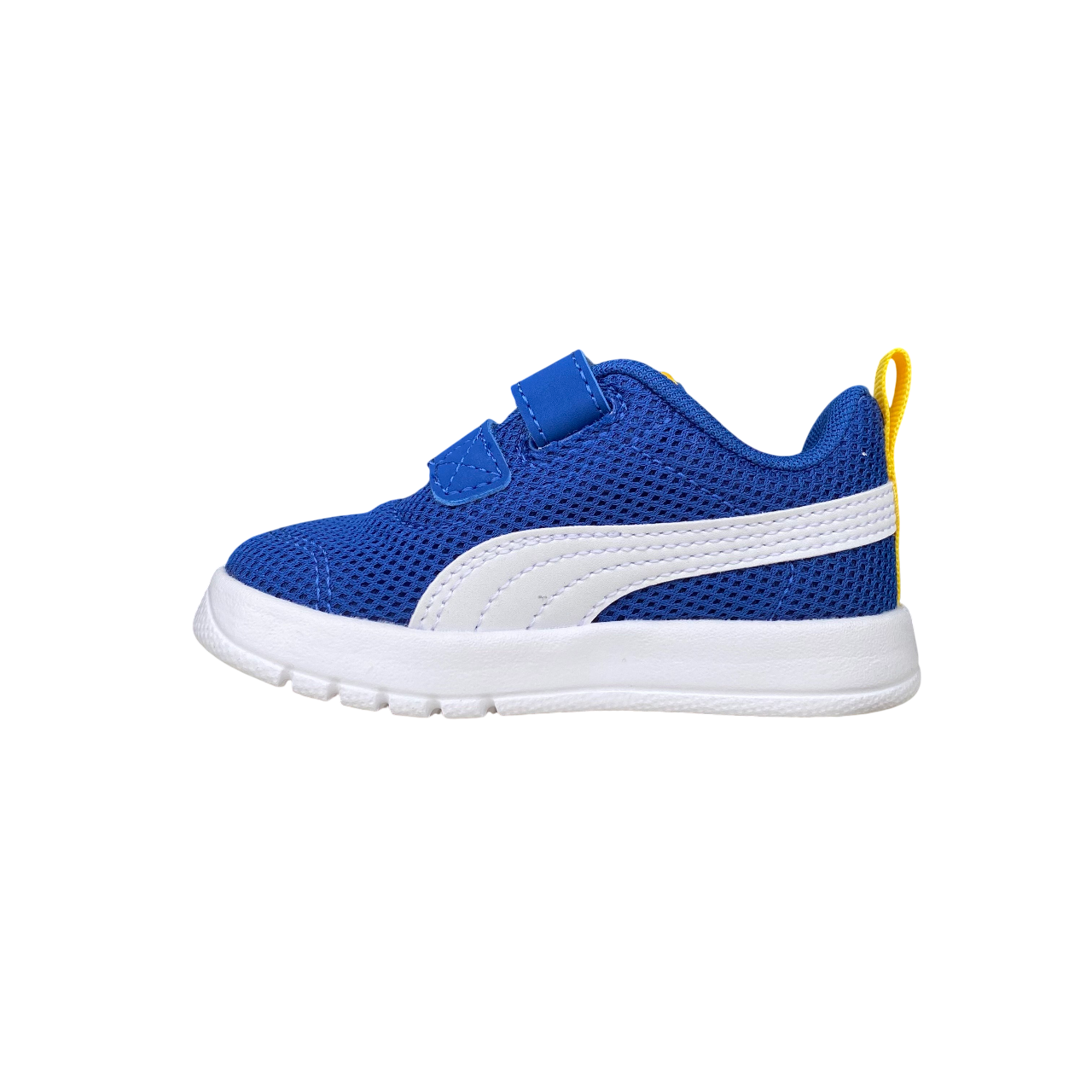 Puma scarpa da ginnastica con strappo da bambino Courtflex V3 Mesh 398086-05 blu-bianco