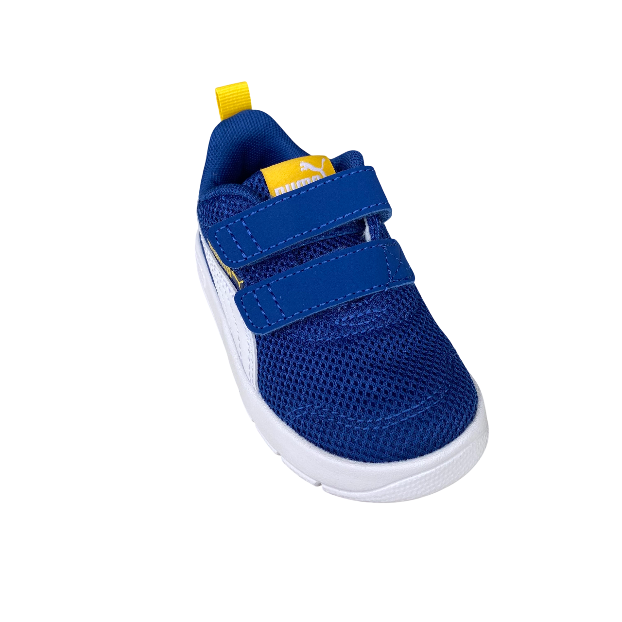 Puma scarpa da ginnastica con strappo da bambino Courtflex V3 Mesh 398086-05 blu-bianco