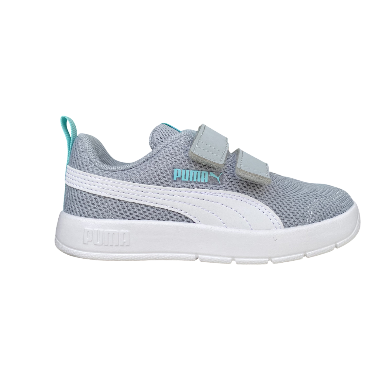 Puma scarpa da ginnastica da bambino Courtflex V3 Mesh PS 398085-06 grigio-bianco