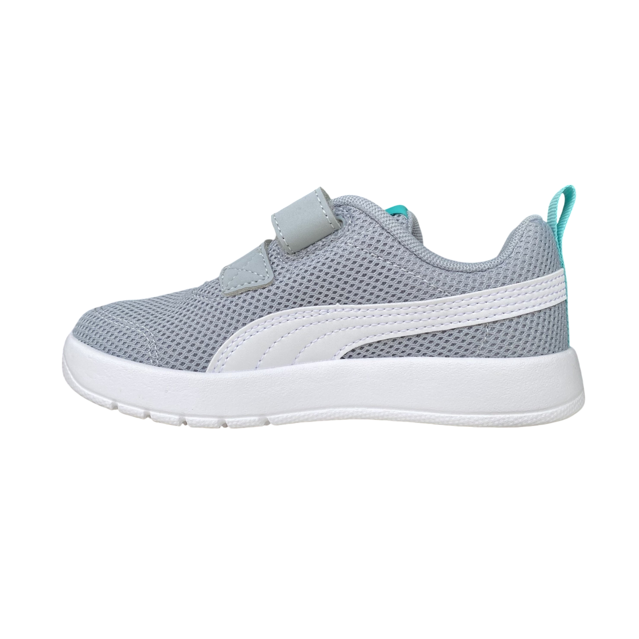 Puma scarpa da ginnastica da bambino Courtflex V3 Mesh PS 398085-06 grigio-bianco