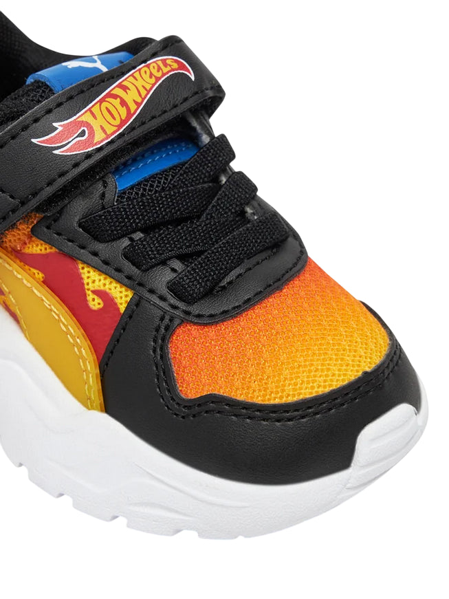 Puma scarpa da ginnastica da bambino Trinity Lite Hot Wheels 401408-01 nero-arancio-fuoco - dettaglio 