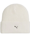 Puma cappello a cuffia a coste con logo metallico 024874-02 bianco. Taglia unica