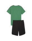 Puma completo maglietta e pantaloncino in cotone da ragazzo Squad 679284-86 verde-nero