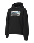 Puma felpa con cappuccio da ragazza con stampa argento Alpha 583303 01 nero