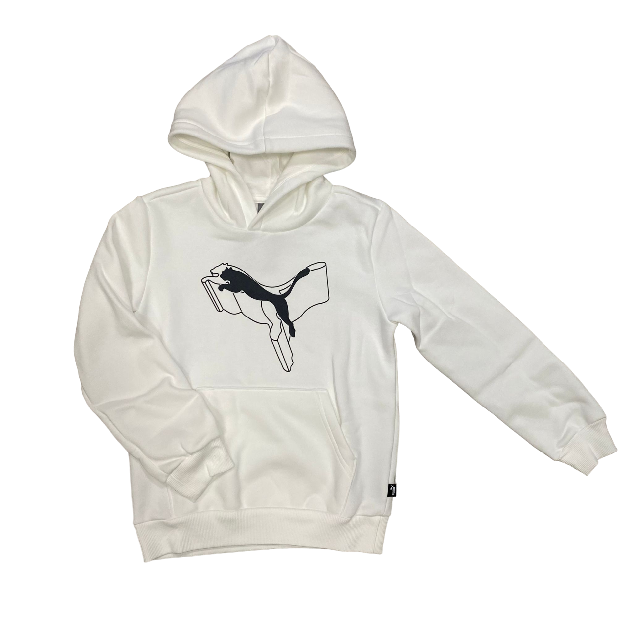 Puma felpa con cappuccio da ragazzi Logo Cat 683809-02 bianco