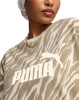 Puma felpa girocollo da donna con effetto Animalier 681491-87 beige